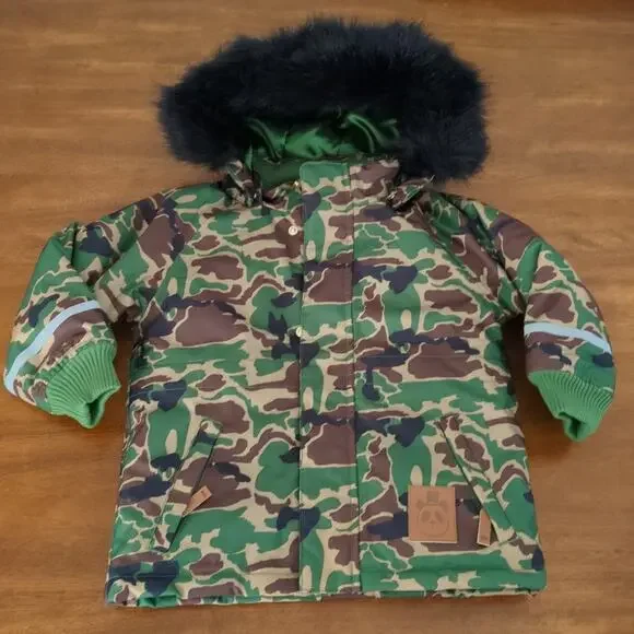 Mini Rodini K2 Camo Parka Green kids/girls/boys - Jacket size -92/98 (2T) NNT